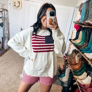 Brand new never worn American Flag Sweater - Cream